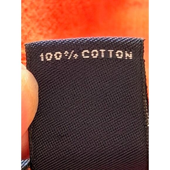 Lands’ End Men’s XXL 100% Cotton Olive w/ Orange Trim Quarter-Zip Pullover - Picture 5 of 6